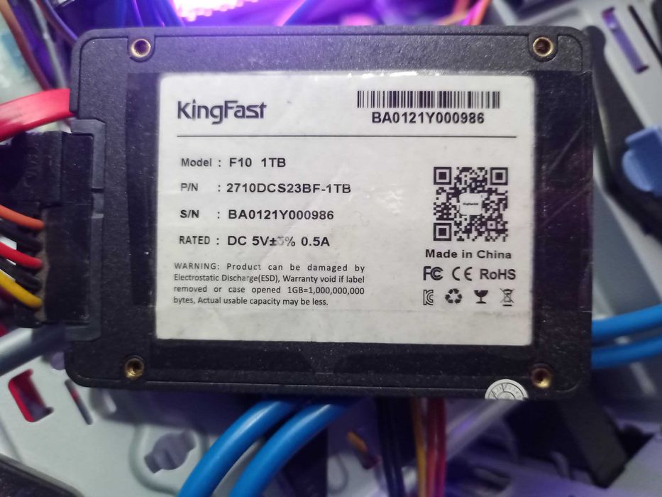 1Tb SSD накопичувач KingFast 2.5" SATAIII  Стан 98%