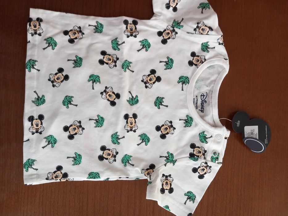 Nowa bluzka na krotki rękaw dla chłopca Myszka Miki  74 80 Primark