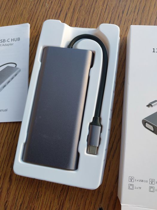 Hub usb adapter USB 11 w 1 - 4K HDMI VGA karty SD/TF MacBook