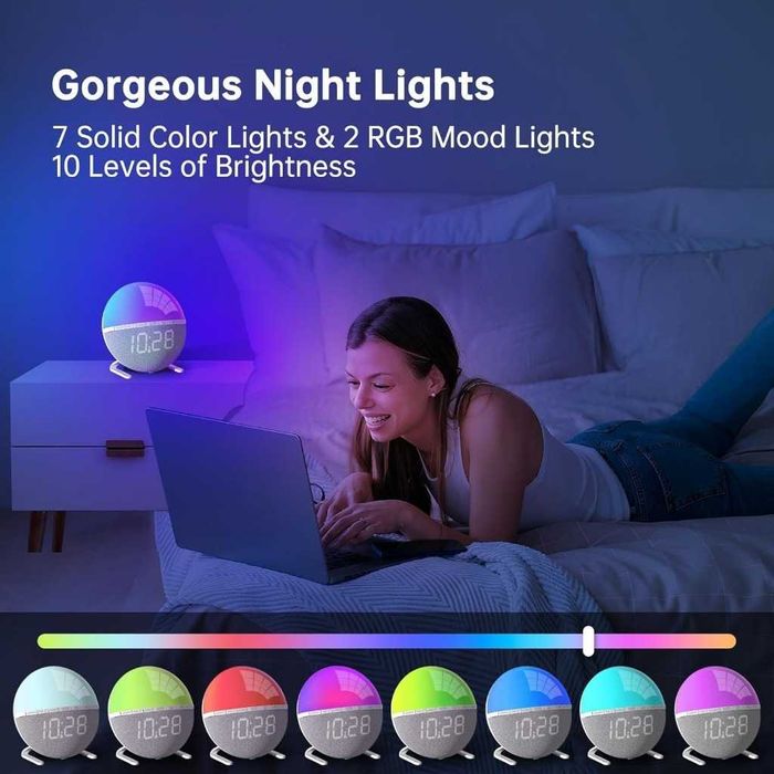 Wake-up light alarm zegar budzik głośnik usb symulacja wschodu słońca