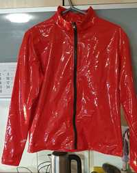 Unisex lateksowa czerwona kurtka,bardzo sexy