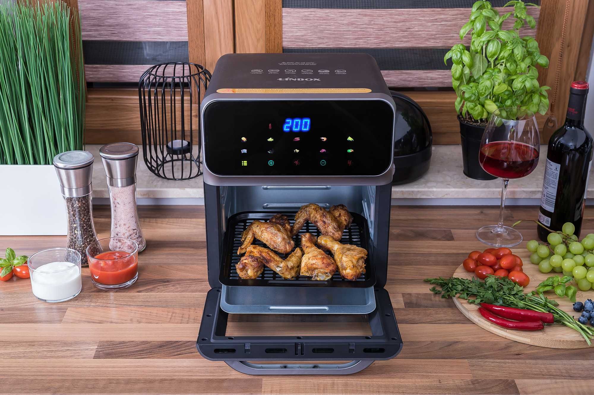 Frytkownica 8L/1600W Piekarnik LINBOX Air Fryer INOX