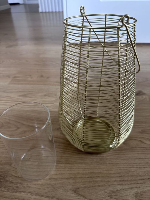 Piękny nowy złoty świecznik latarenka Home and You