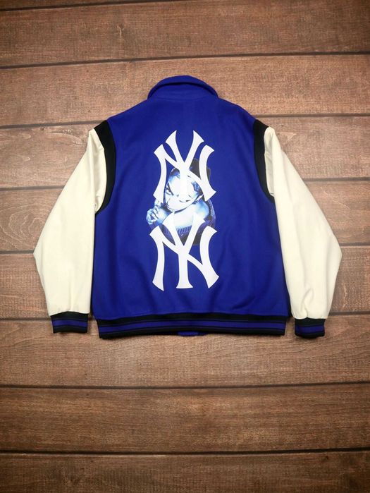 Brooklyn NewYork Varsity Jacket kurtka bomberka niebieska rozpinana