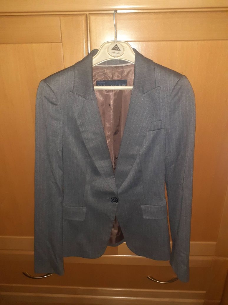 Blazer cinzento riscado ( Senhora ) Zara