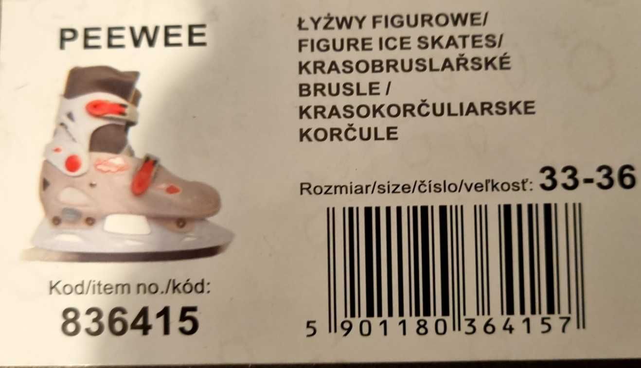 Łyżwy figurowe regulowane rozmiar 33-36