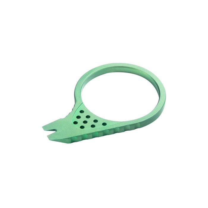 MultiTool Kubey Finger Ring Pry Bar Green Titanium by Kot Knives
