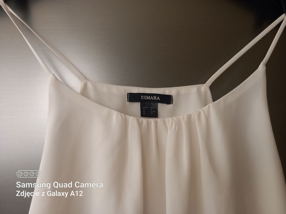 Koszulka bluzka biala na ramiączkach 40 L Nowa