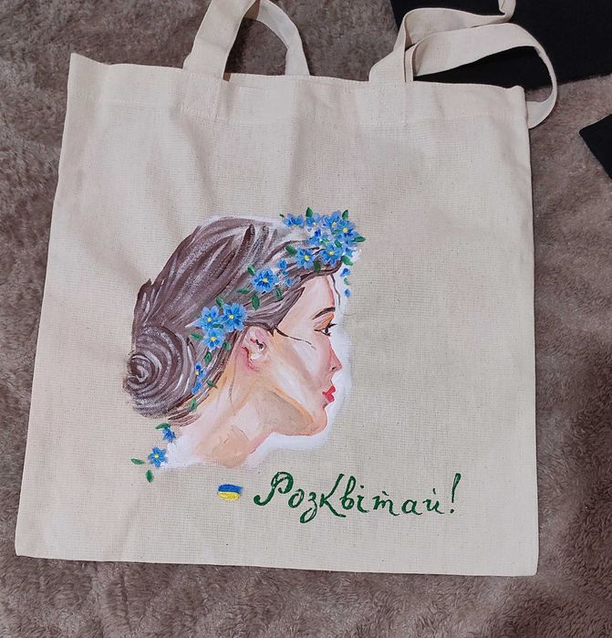 Шопер, сумка з ручним розписом.