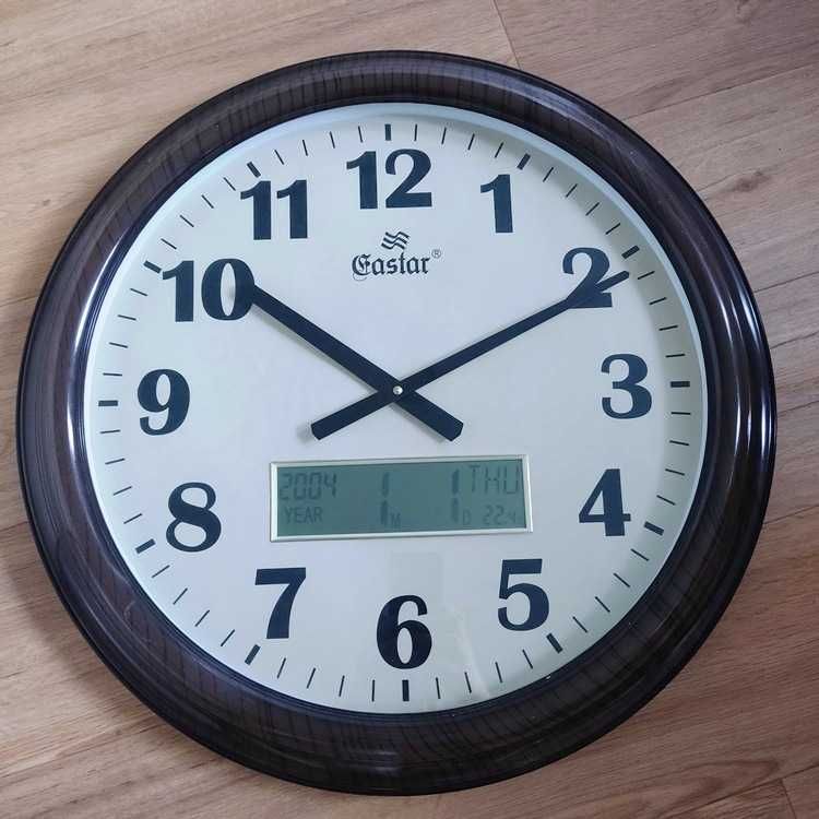 Relógio de parede em plástico com data eletrónica 60cm