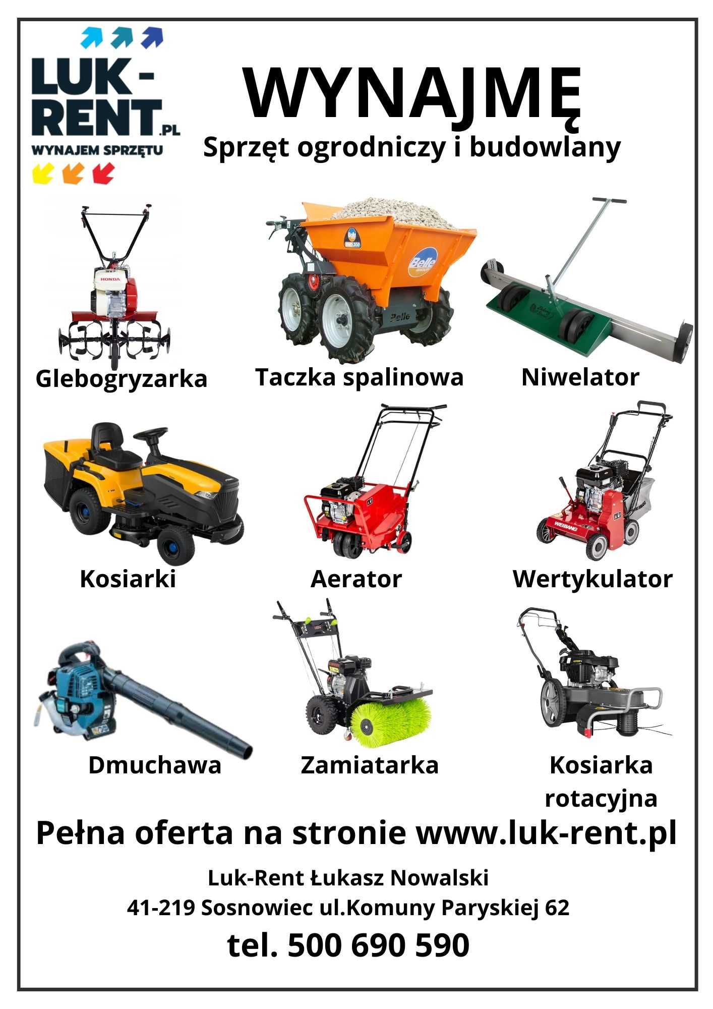 Wynajem Posypywarka do ziemi,piasku substratu, Piaskarka Sosnowiec