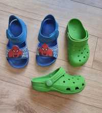 Crocs C10 C11 sandały 27 28 29 zielone klapki niebieskie Spiderman