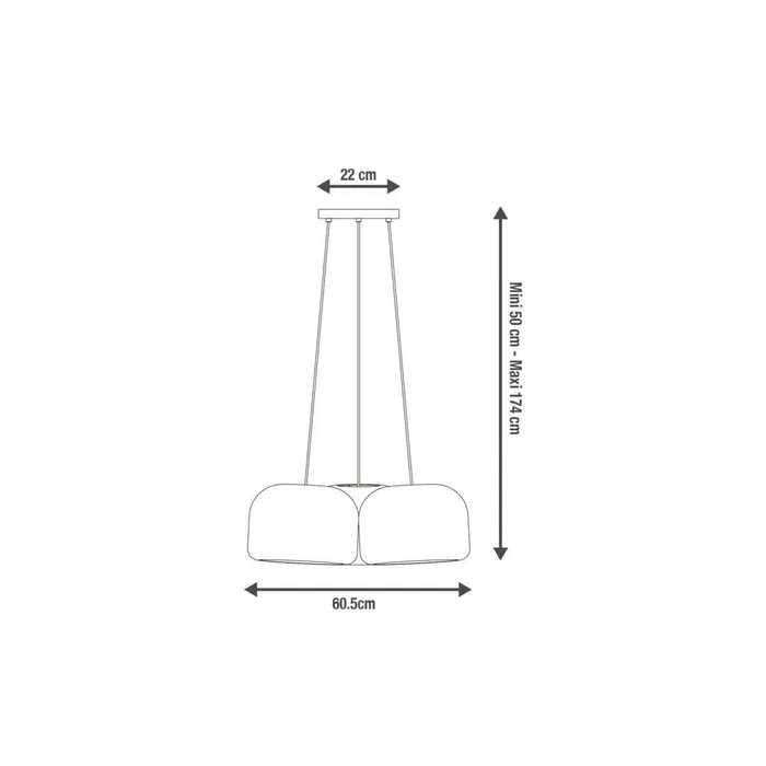 Nowa Lampa wisząca Linden beżowa 3 x E27 Inspire