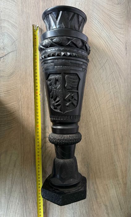 Duży wazon z węgla – 50 cm – stan idealny, ręcznie wykonany