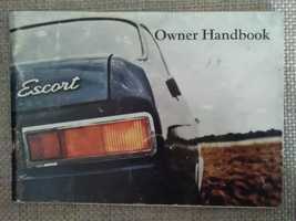 Livro Instruções em Inglês de Ford Escort