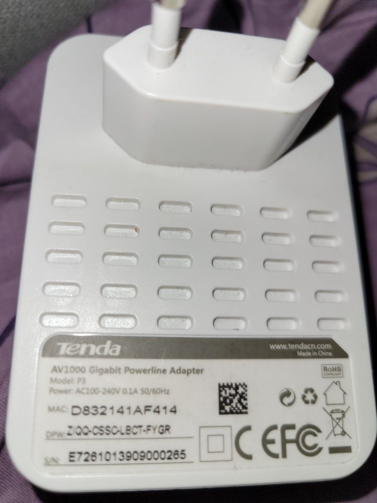 Tenda PH3 AV1000 Gigabit Powerline Adapter x2