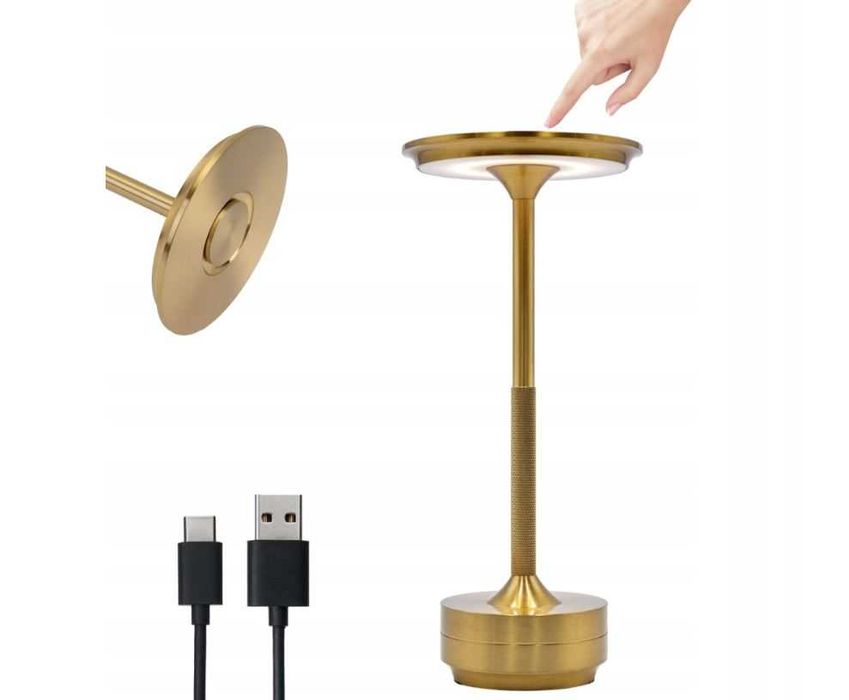 Lampka nocna biurkowa Lampa bezprzewodowa ładowarka USB