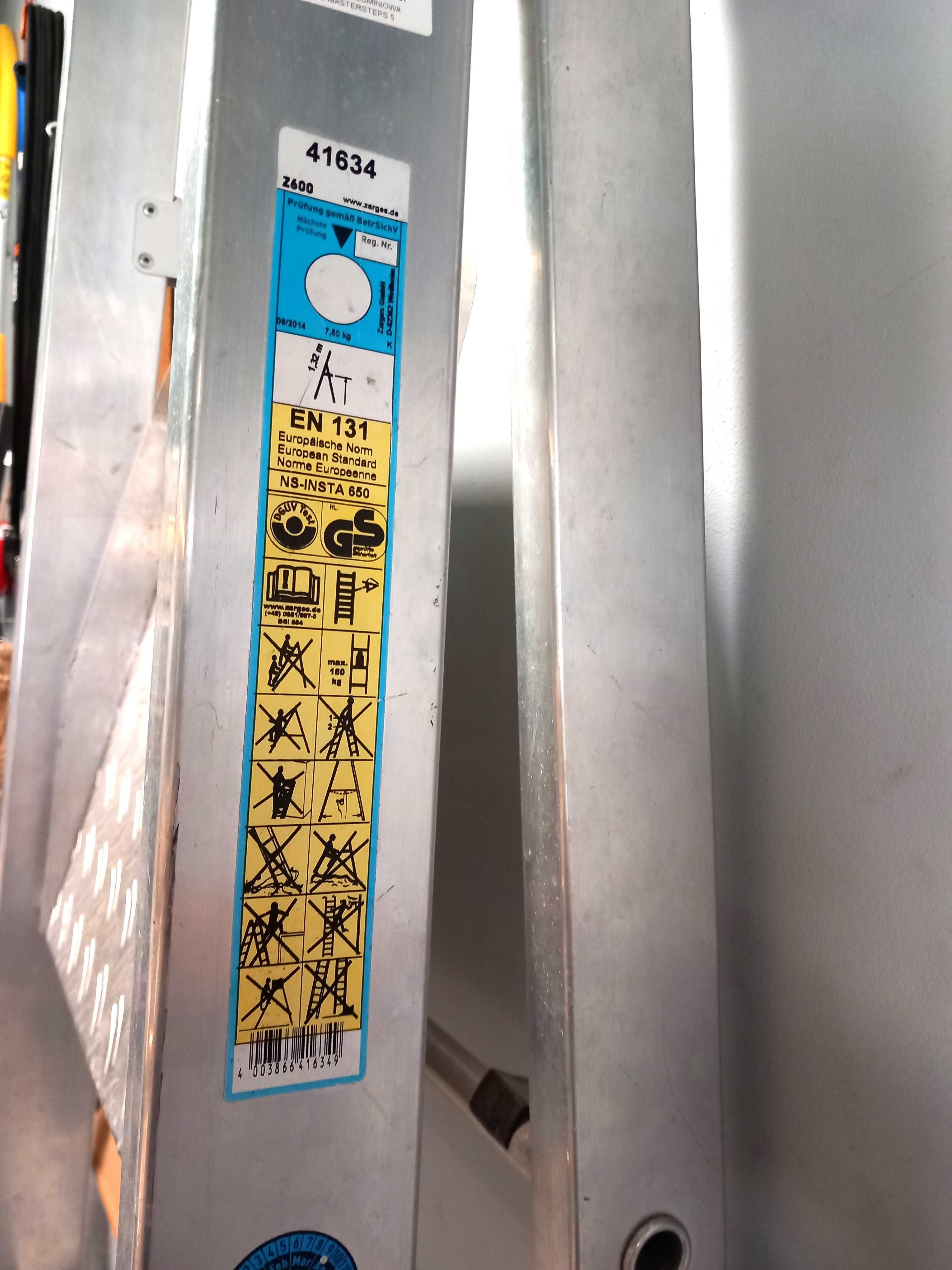 Drabina aluminiowa ZAGRES MASTERSTEPS 5 stopni 1.32m Loombard Szczytno