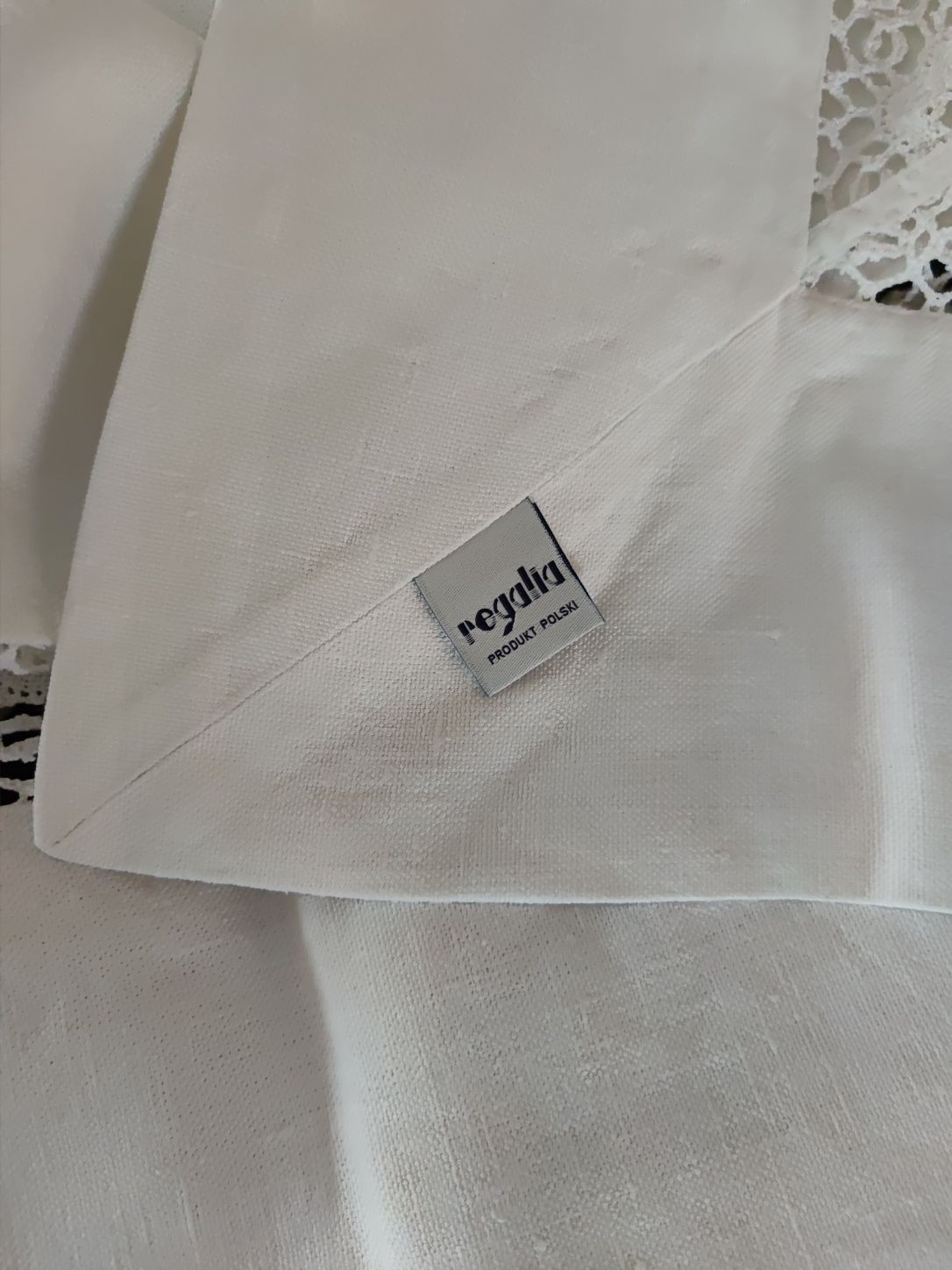 Obrus Regalia lniany bieżnik serwetki zestaw