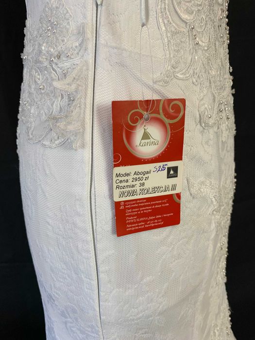Nowa z metką suknia ślubna syrenka 38 M koronkowa biała ślub w pałacu