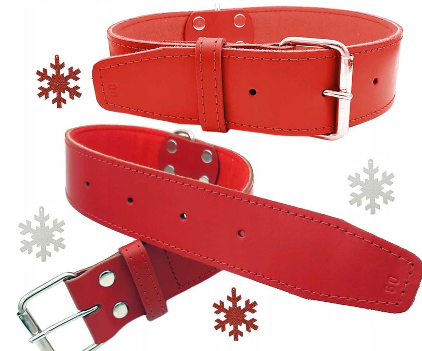 Obroża Dla psa Skórzana Gruba Mocna Skóra Naturalna 5cm/60cm DINO