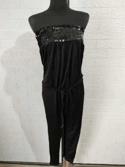 Kombinezon czarny wieczorowy  elastyczny karnawał sylwester