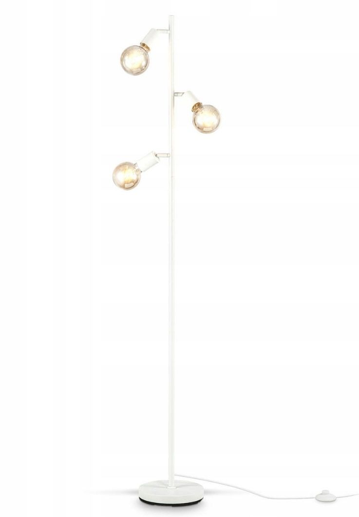 Lampa kolekcjonerska stojąca podłogowa retro biała ruchome ramiona