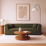Sofa sztruksowa 3-os. Ruby w kolorze zielonym 232x93x69cm Micadoni