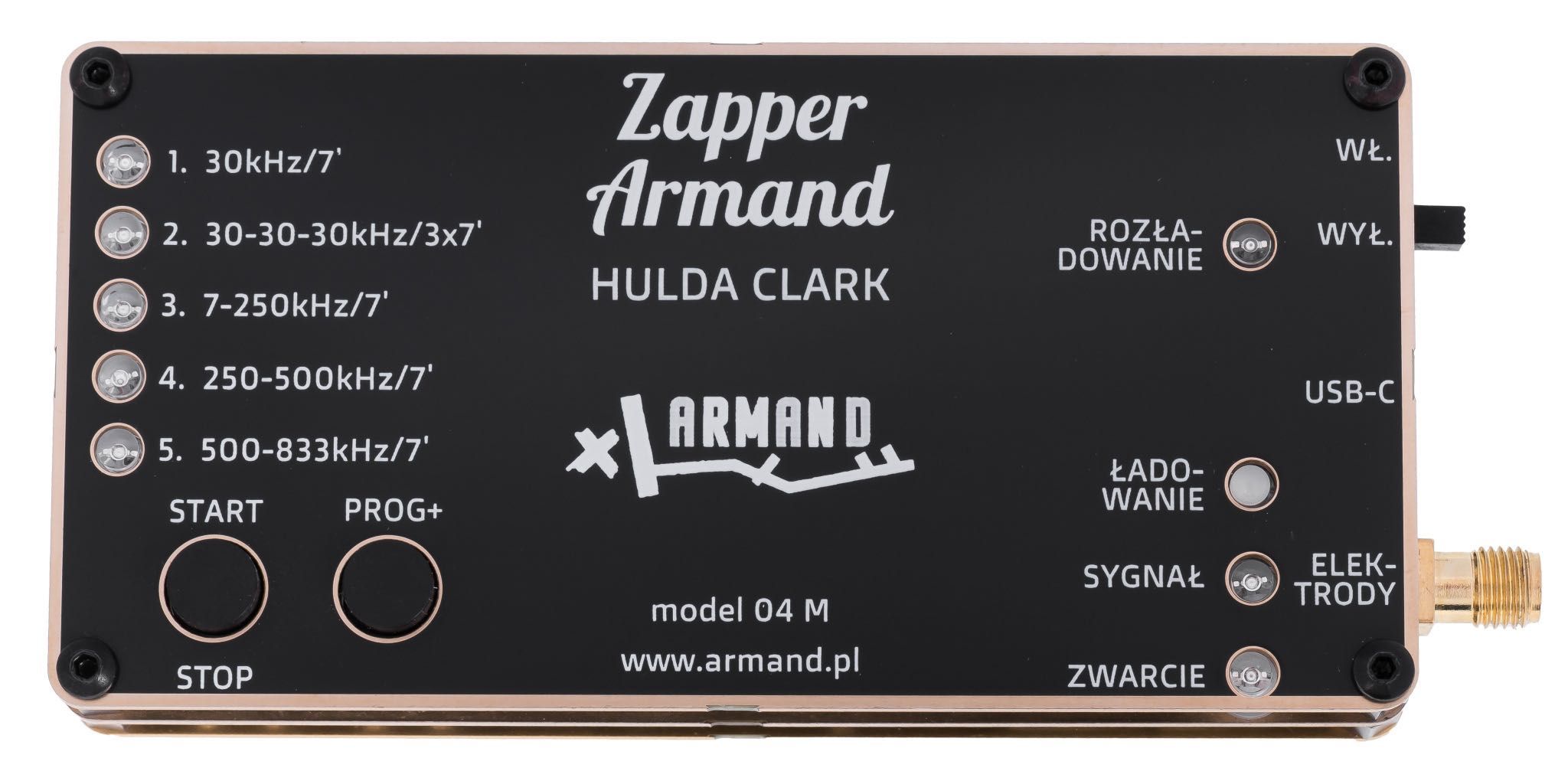 Zapper Armand Hulda Clark 04 M (7-30-833 kHz) pasożyty, wirusy, grzyby