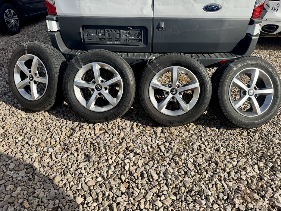 Koła alu HONDA Et40 5x114.3 ładne opony 195/65R15 felgi jak nowe JAZZ