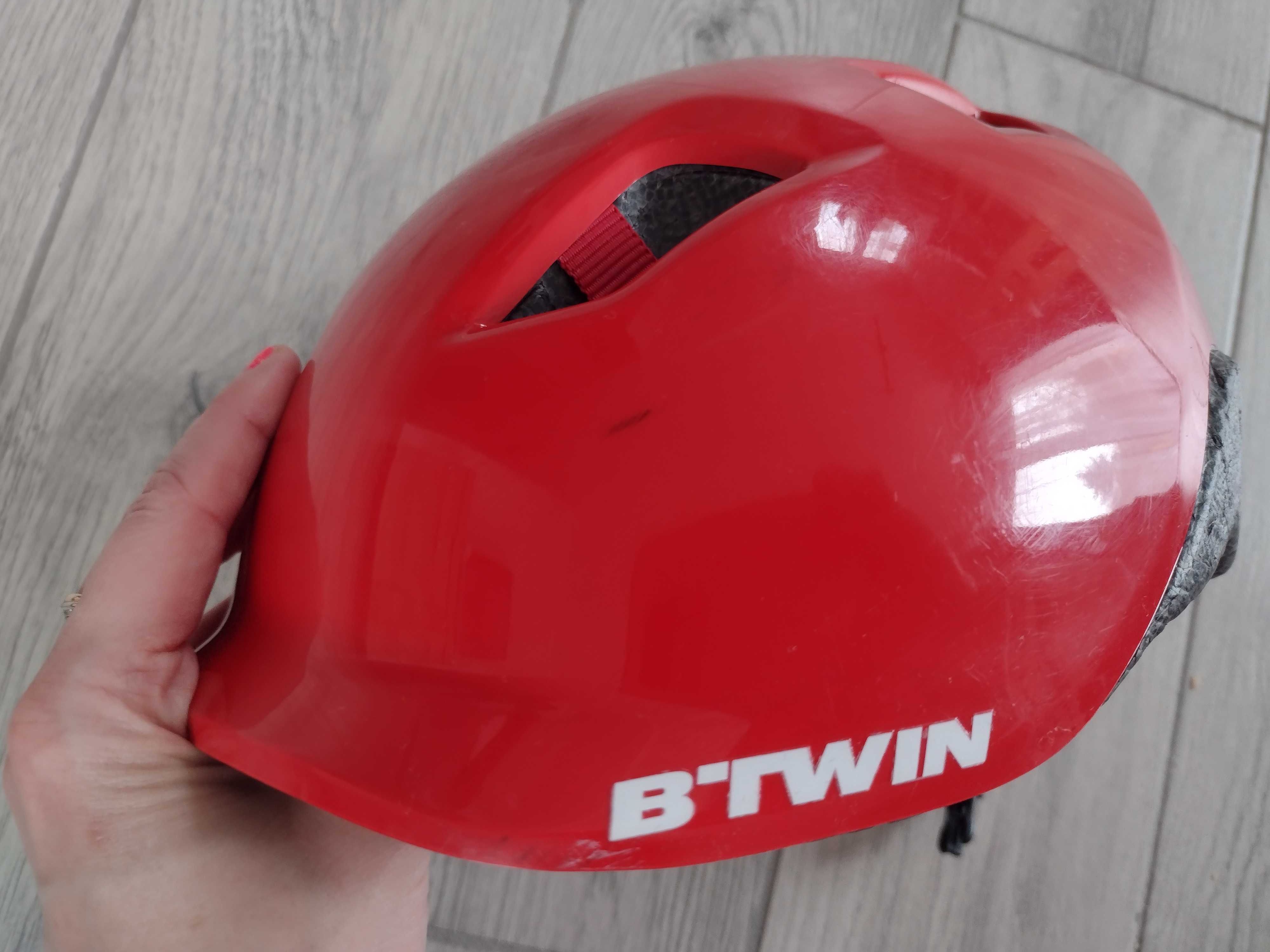 kask czerwony btwin rozmiar S 53-56 cm