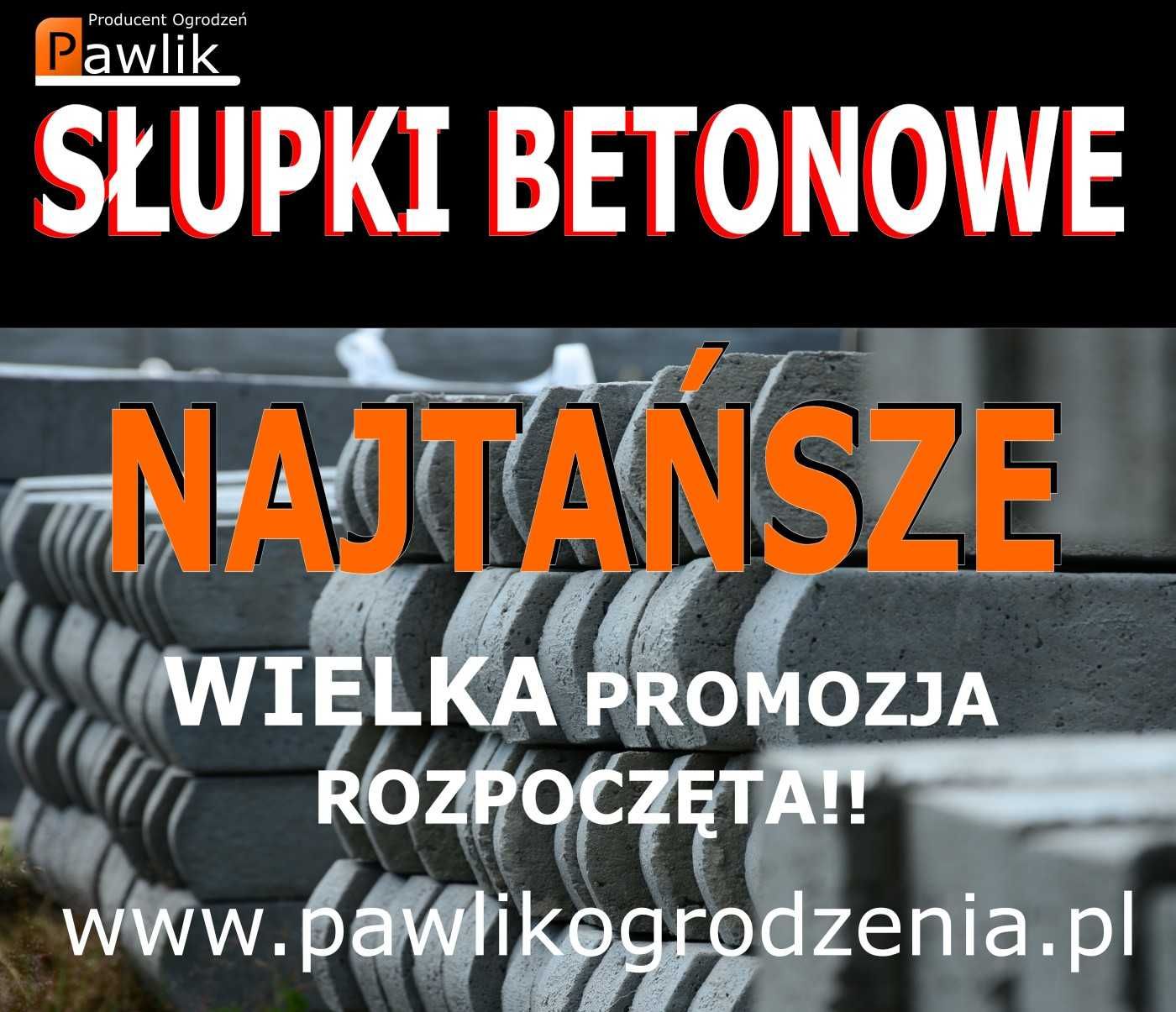 Słupek betonowy siatka leśna Promocja