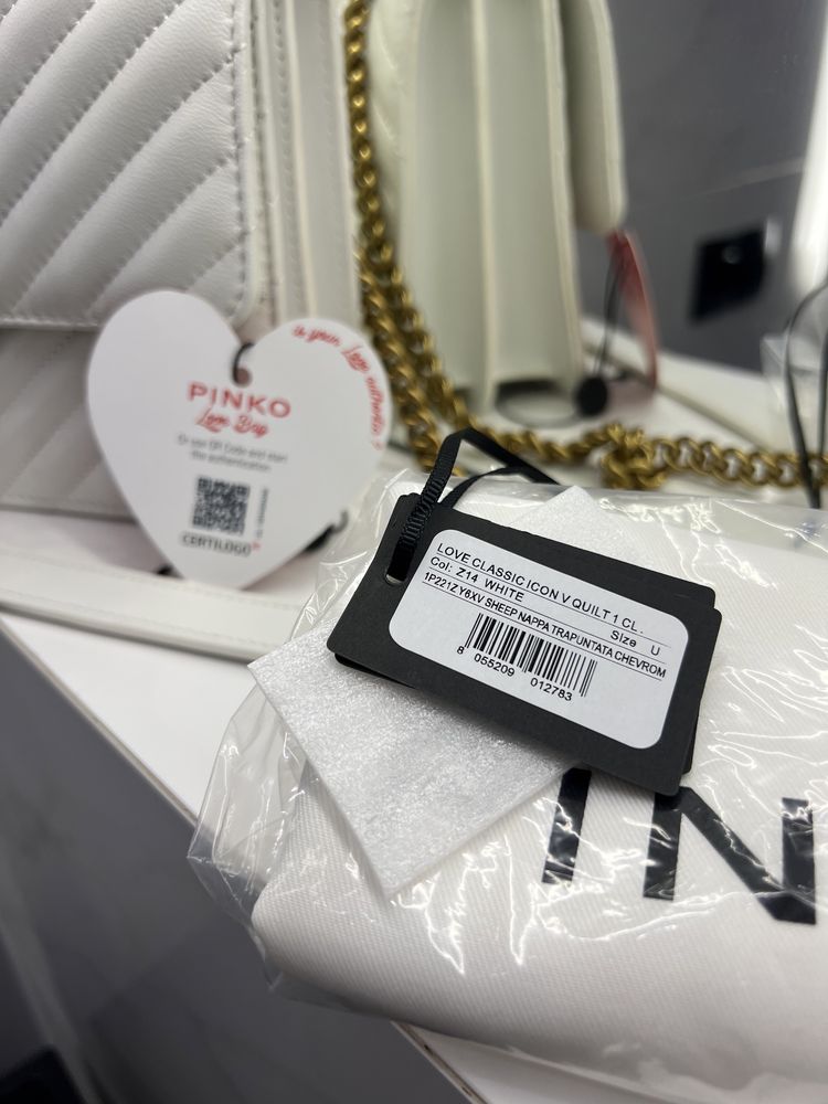 Pinko Love Classic Icon оригінал пінко біла сумка