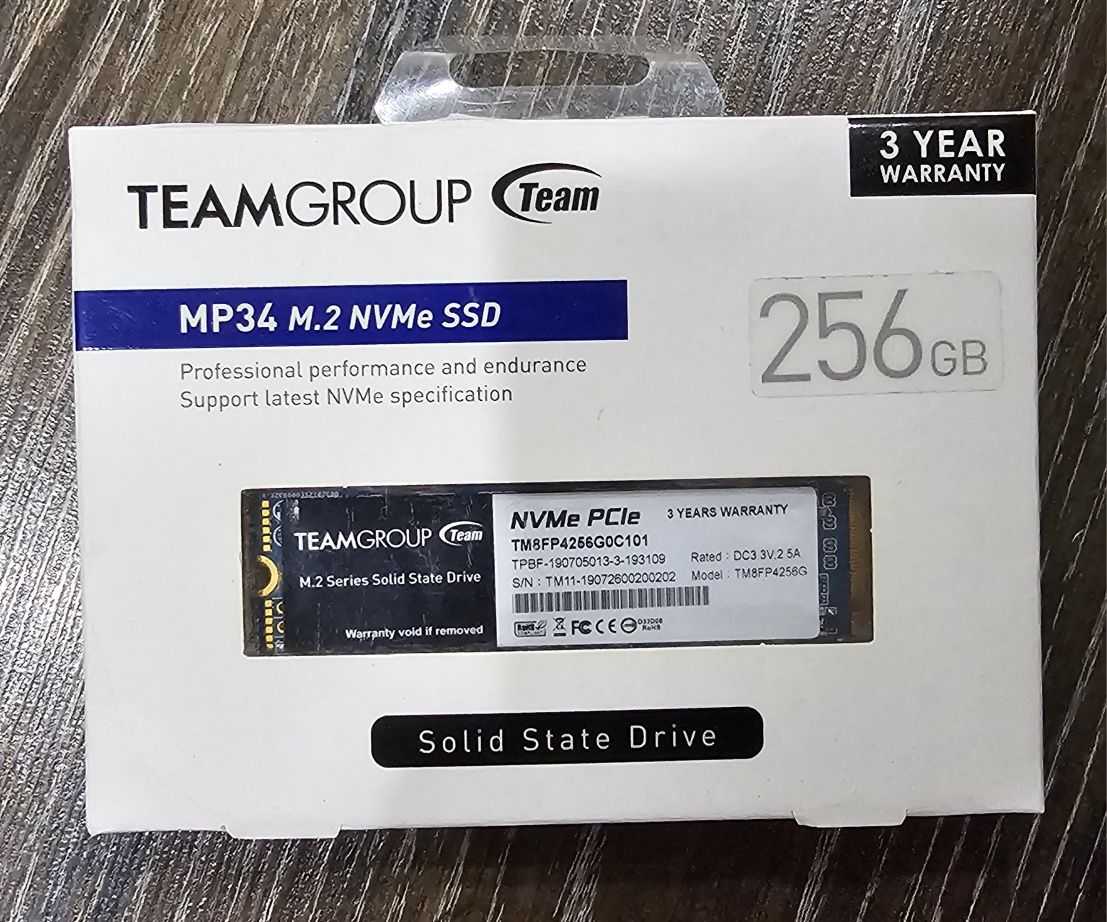 Продам SSD диск TEAM MP34 256GB M.2 NVMe (TM8FP4256G0C101)
TEAM