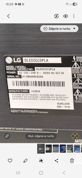 Telewizor Oled LG C9 55"