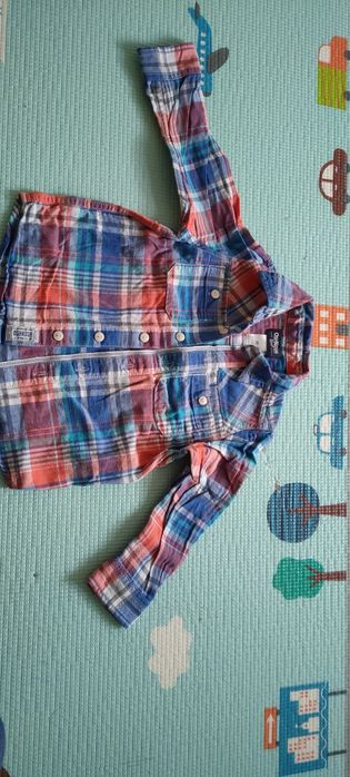 Bawełniana Koszula w kratę 98