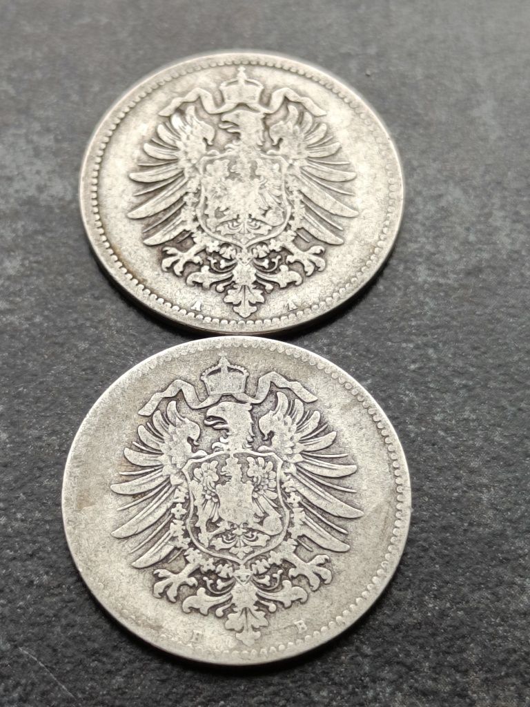 2 x 1 marka 1875r. B i 1876r. A Niemcy srebro