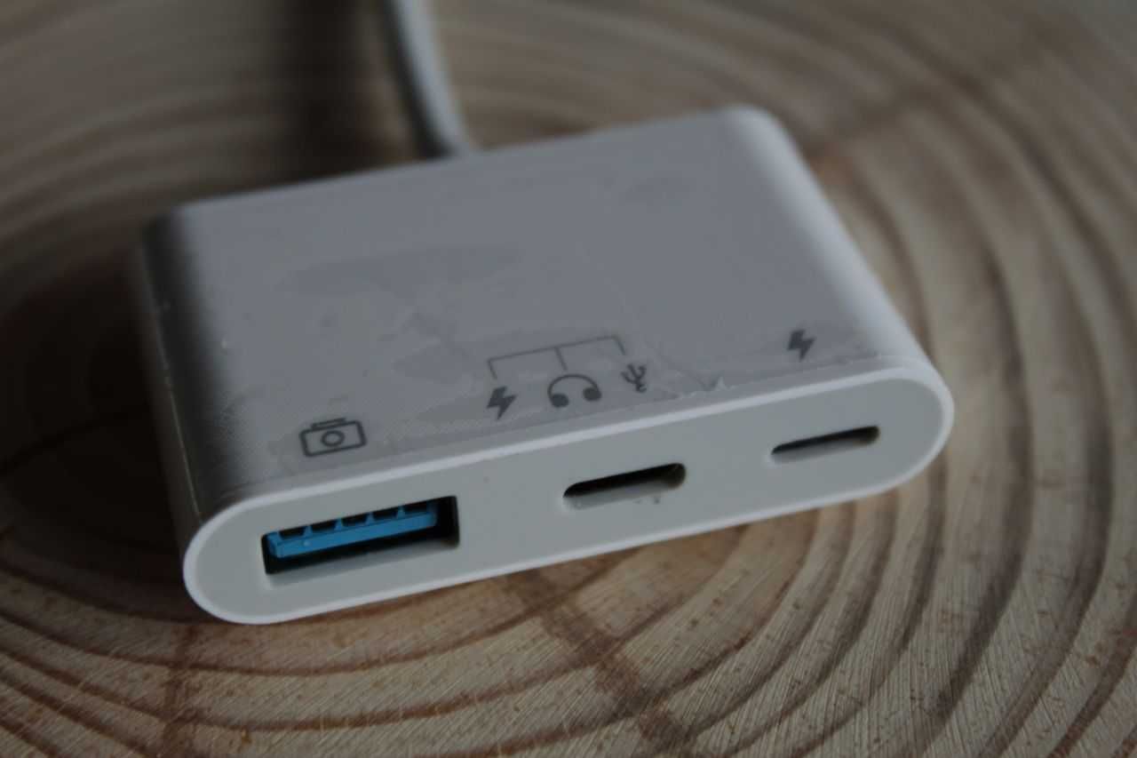 OTG адаптер для Apple iPhone переходник USB Type-C AUX 3.5 сеть RJ45