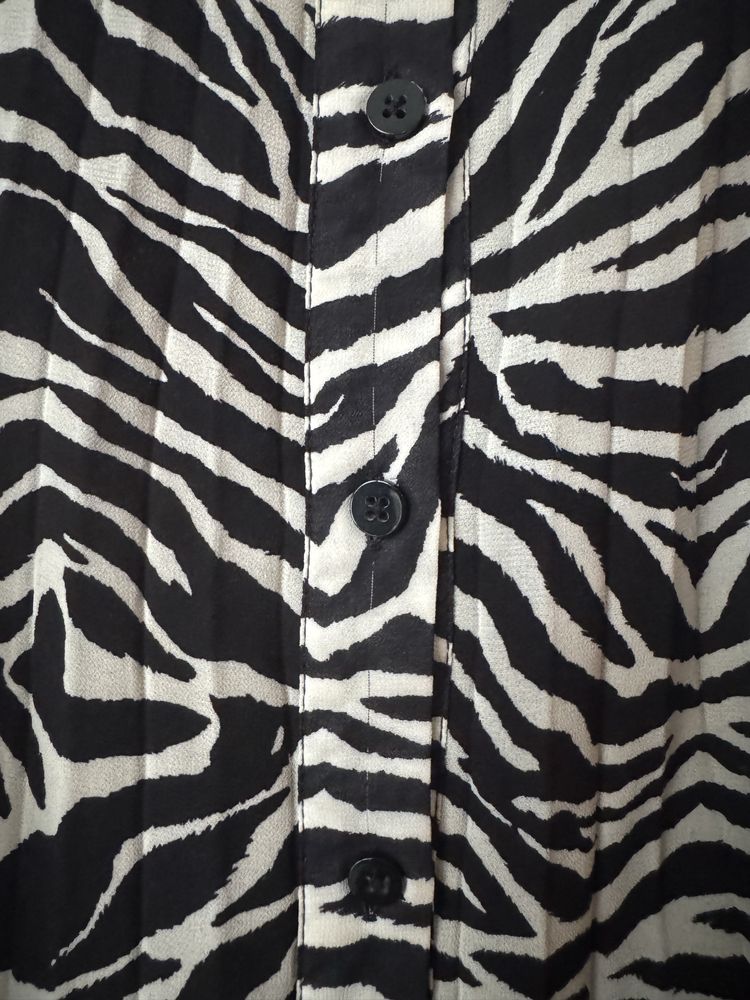 Spódnica midi plisowana plisy zwierzęcy wzór animal zebra zeberka koła