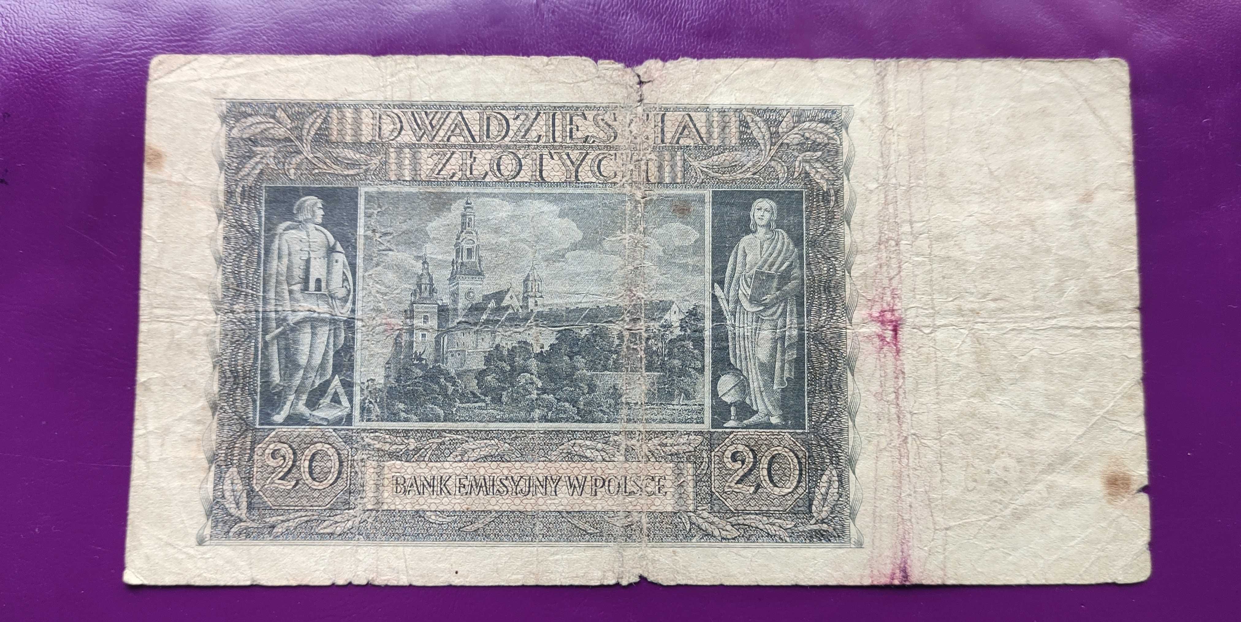 Banknot GG 20 złotych 1940 Seria H - Okazja !