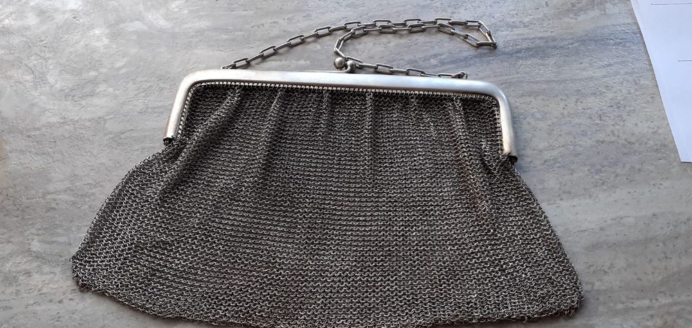 Torebka  ze srebra próby 800