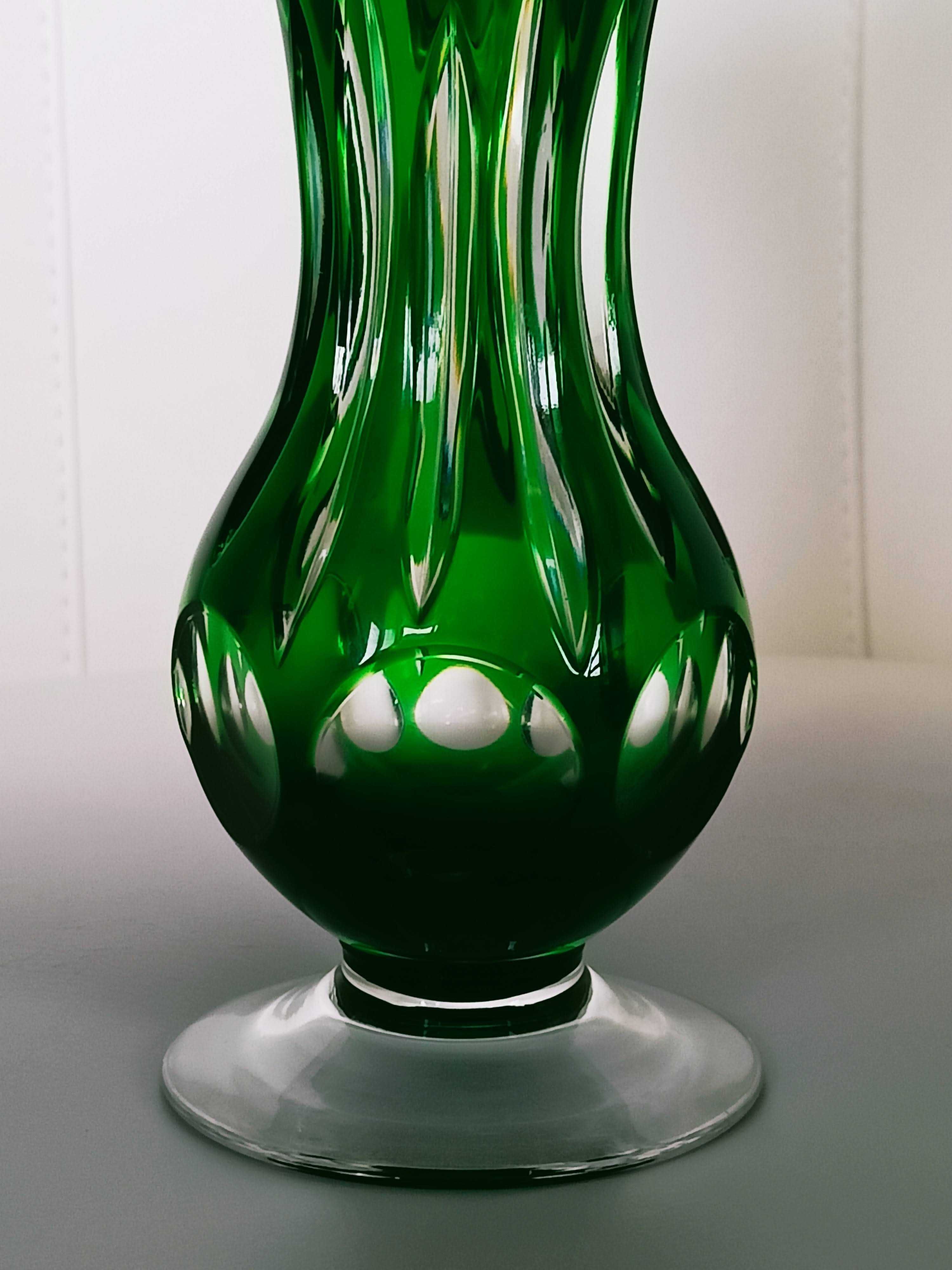 **ZIELONY wazon kryształ EMERALD 1960+