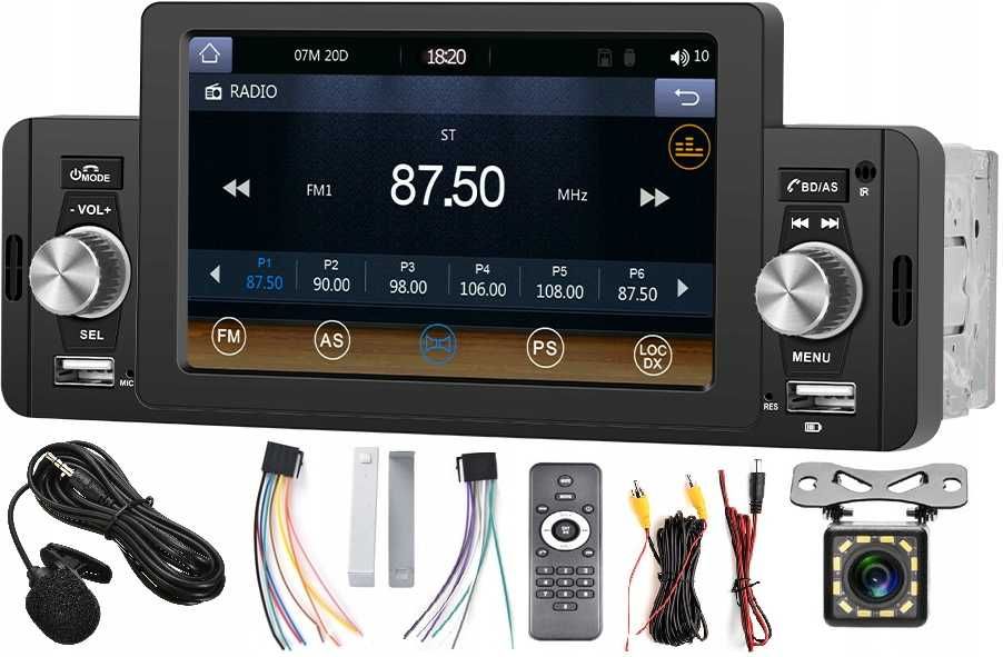 1 DIN Bluetooth Android Car Carplay Radio samochodowe 5-calowy ekran