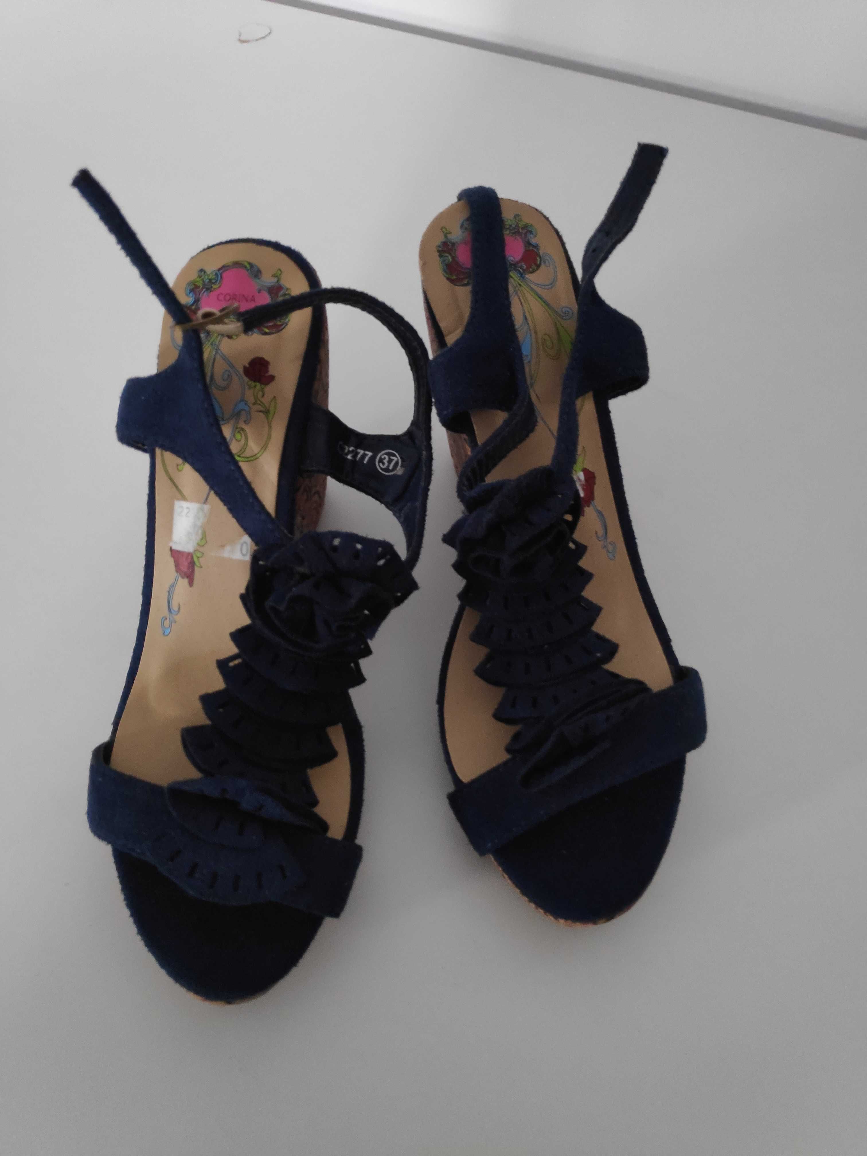 Sandálias de senhora azuis