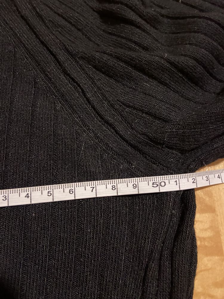 Zara Man L czarna bluzka męski cienki sweter w prążek Vintage Y2k