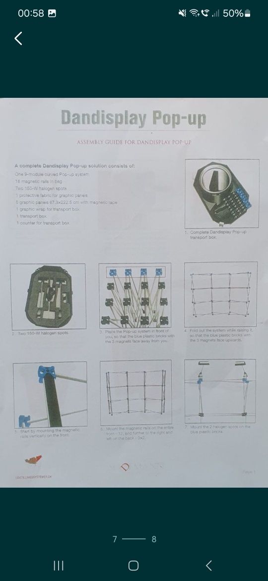 Mobilny system reklamowy X-Display Pop-up - ścianka łukowa i stolik