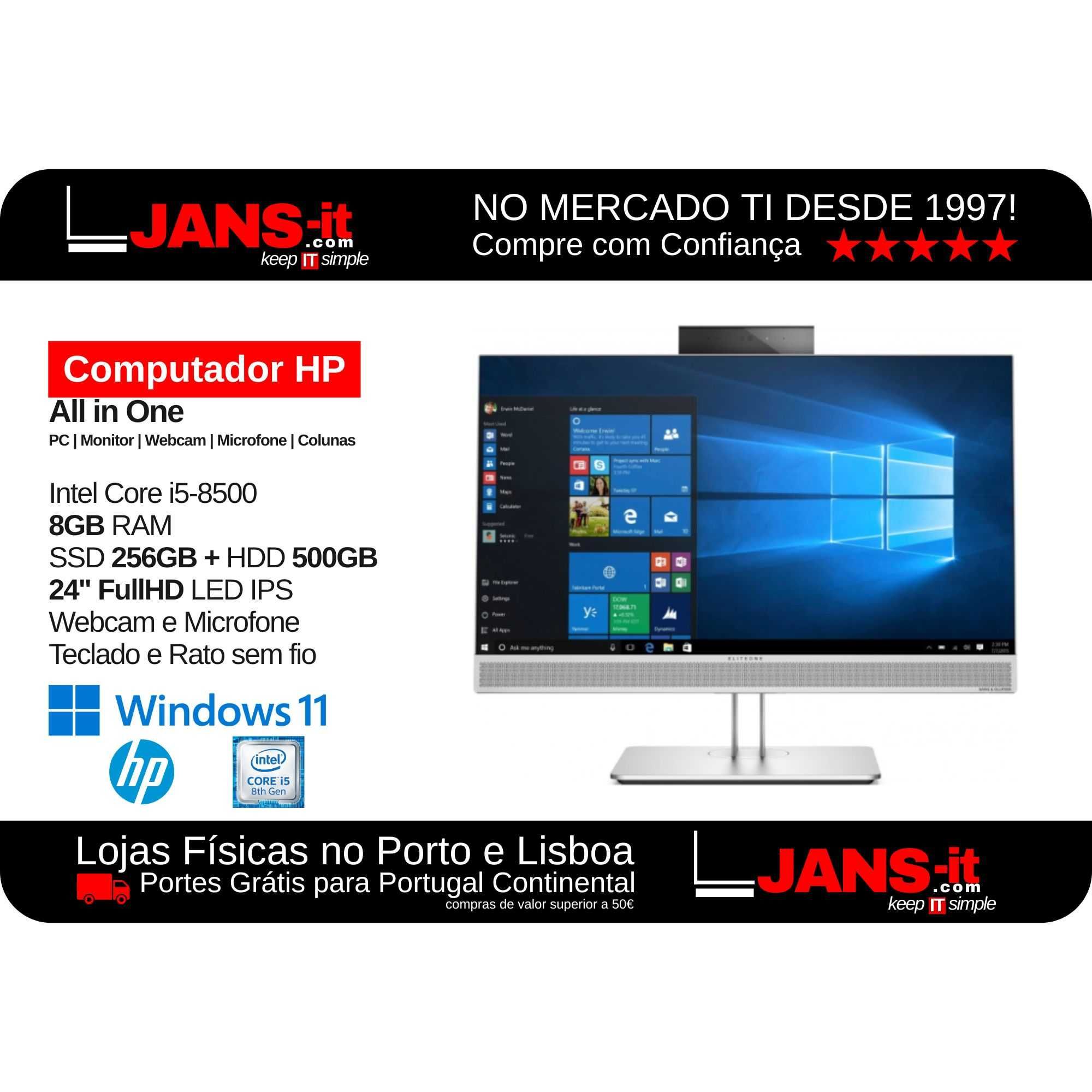 HP EliteOne 800 G4 | i5-8500 | 8GB | SSD 256GB | 24" FHD TouchScreen