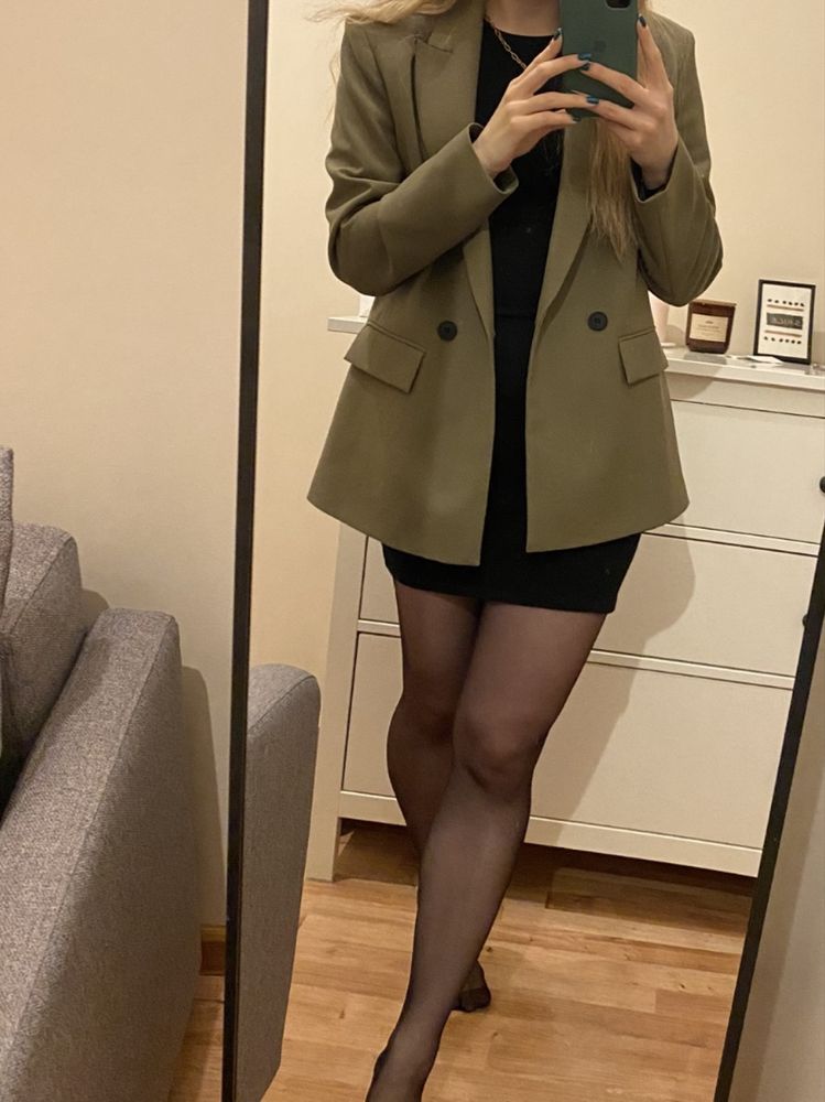 Marynarka oversize khaki Zara