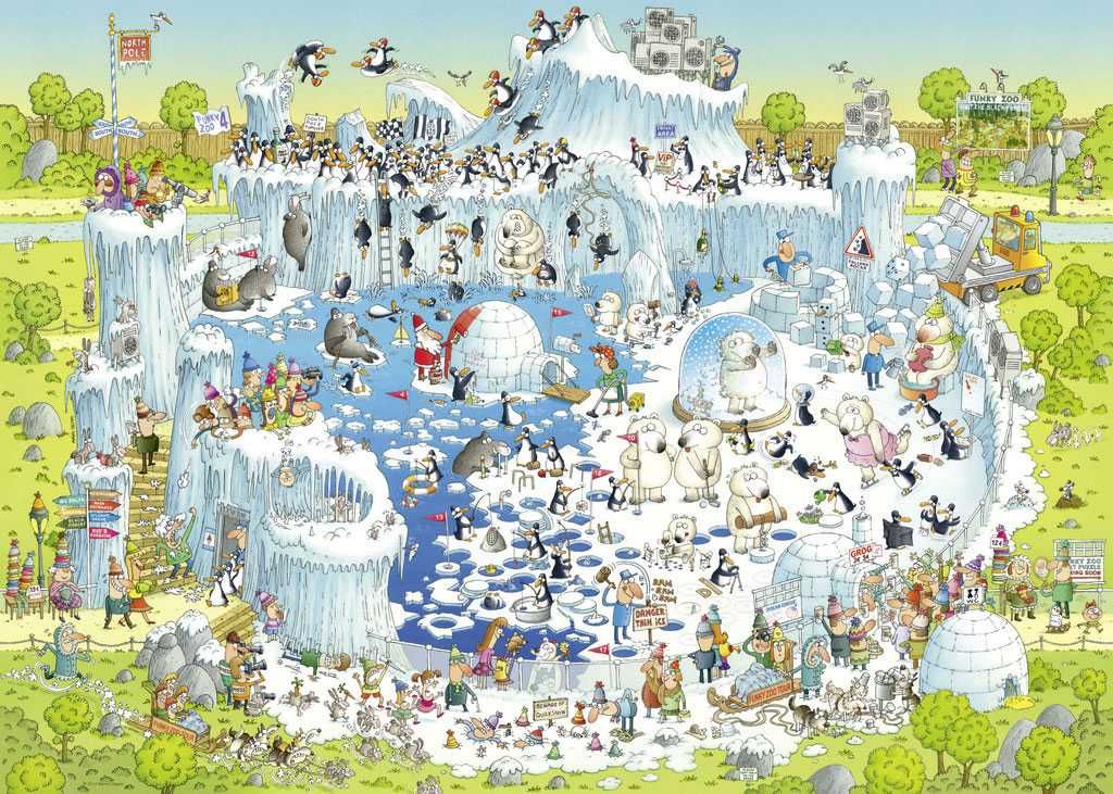 Puzzle Heye 1000 peças "Funky Zoo - Polar Habitat" Marino Degano