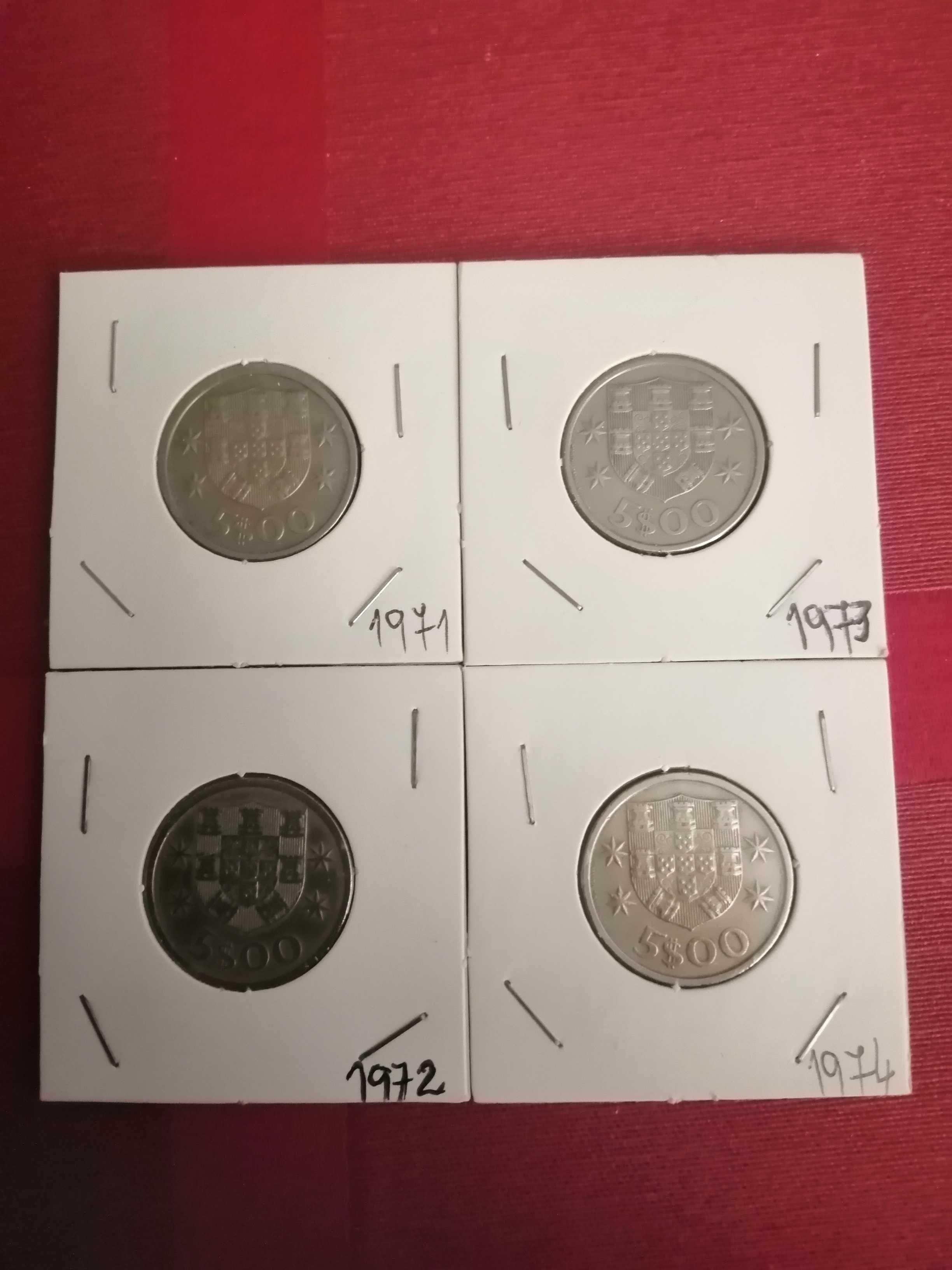 Colecção completa de 24 moedas de 5 escudos, em cupro níquel.